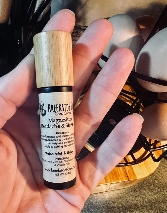 Magnesium Headache & Stress Roller Bottle - Natural Tension Relief