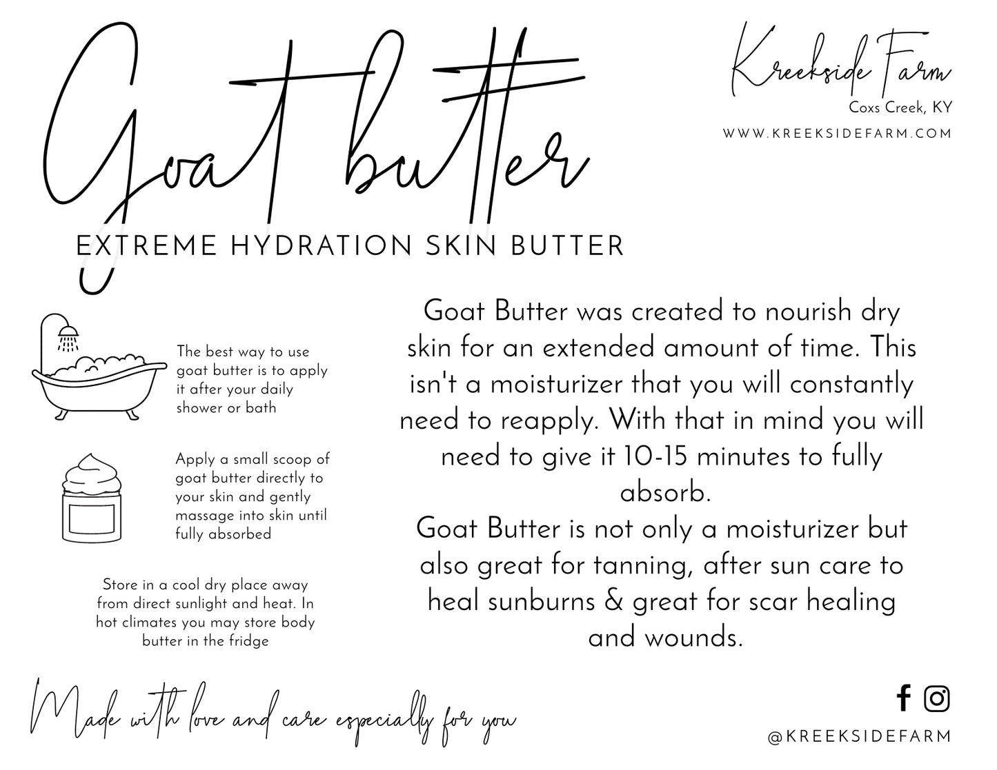 Goat Butter - Extreme Hydration Body Butter with Farm Fresh Goat Milk