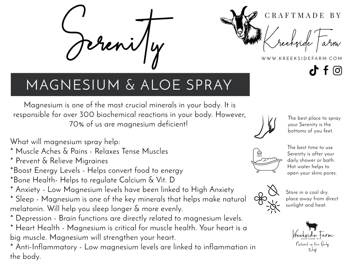 Magnesium Body Oil Spray - Serenity 💙