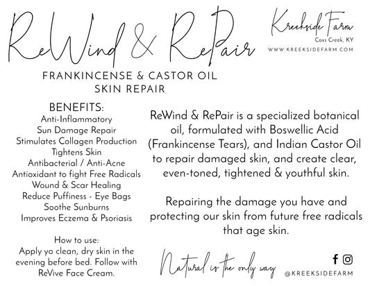 R&R Rewind & Repair Night Serum - Anti-Aging Overnight Face Treatment with Frankincense Tears