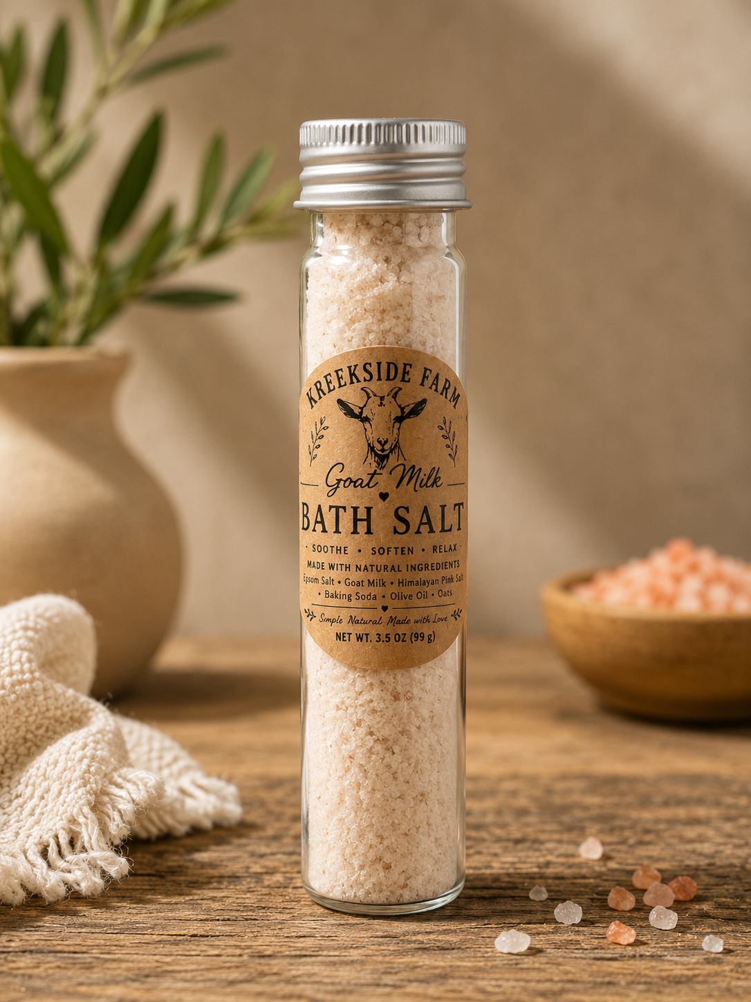 Goat Milk Bath Salts - Relaxing Mineral Soak with Essential Oils